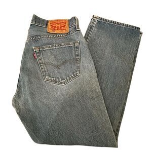 Levi's 501’s Blue Straight Jeans Classic Denim ~ size 32 ~ some distressing